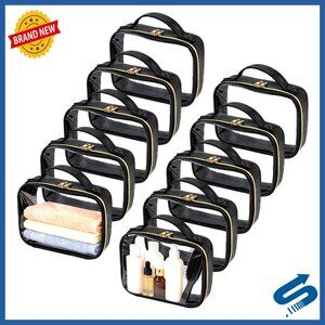 Clear Travel Toiletry Bag Set TSA Compliant Portable Cosmetic Organizer